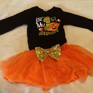 1st Halloween outfit onesie and tutu